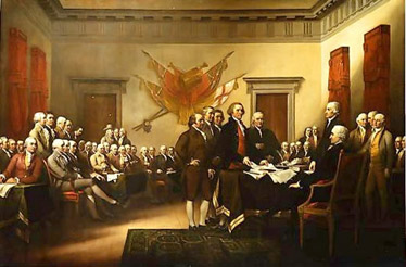 Trumbull's painting of the signing of the Declaration of Independence